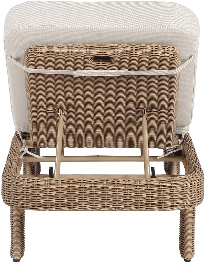 Sandbay Olefin Water Resistant Fabric And Wicker Outdoor Patio Chaise Lounge