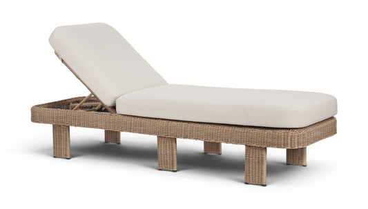 Sandbay Olefin Water Resistant Fabric And Wicker Outdoor Patio Chaise Lounge
