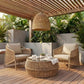 Coastline Olefin Water Resistant Fabric And Wicker Outdoor Patio Chair