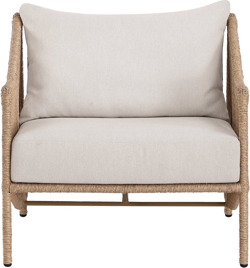 Coastline Olefin Water Resistant Fabric And Wicker Outdoor Patio Chair