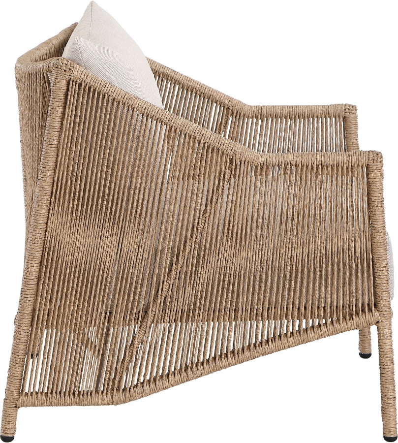 Coastline Olefin Water Resistant Fabric And Wicker Outdoor Patio Chair