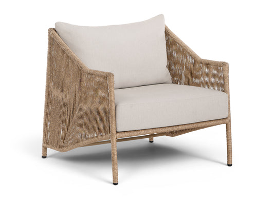 Coastline Olefin Water Resistant Fabric And Wicker Outdoor Patio Chair