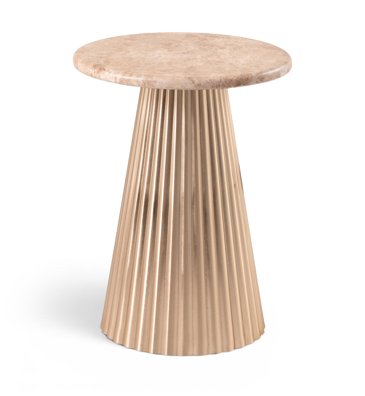 Cindra Genuine Marble Top And Iron Base End Table
