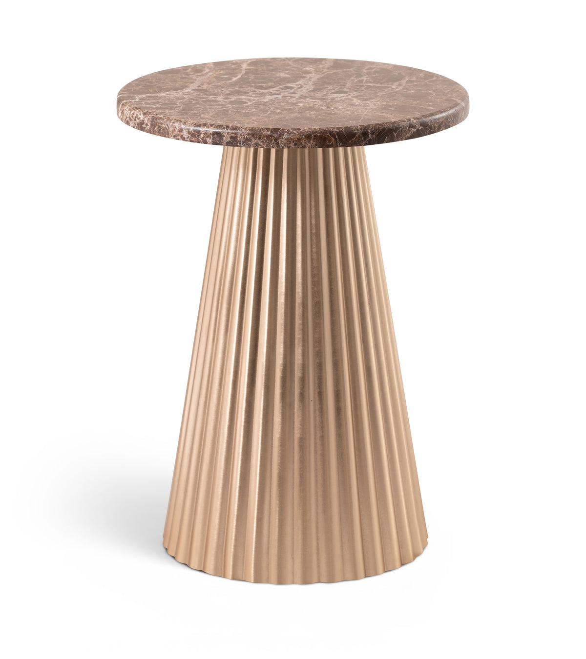 Cindra Genuine Marble Top And Iron Base End Table