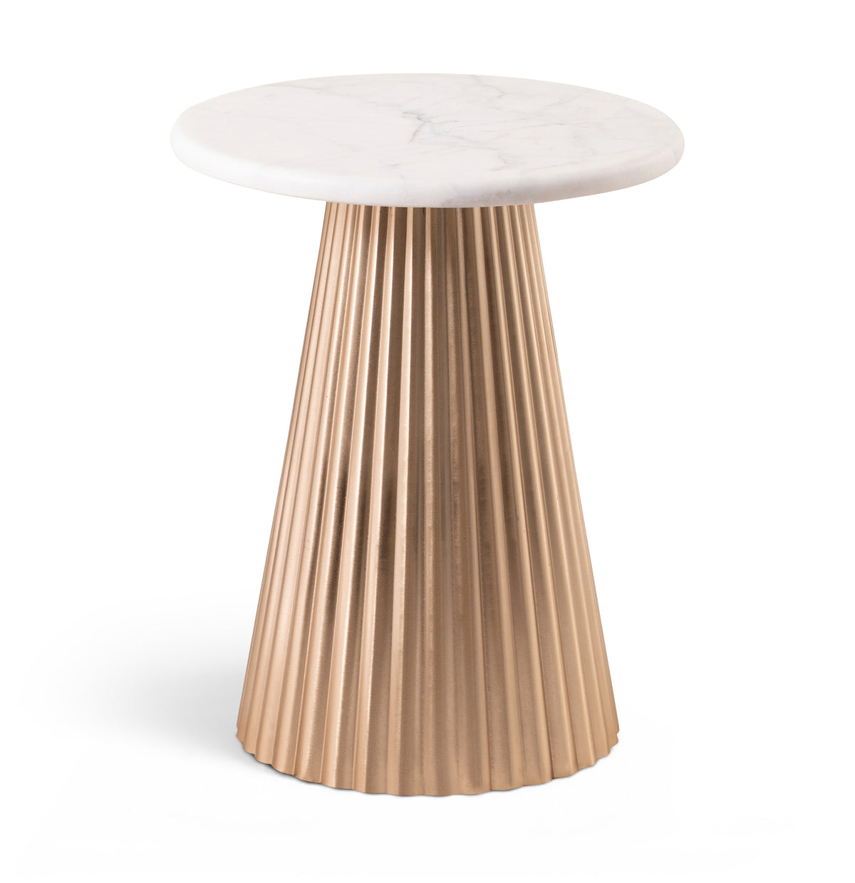 Cindra Genuine Marble Top And Iron Base End Table