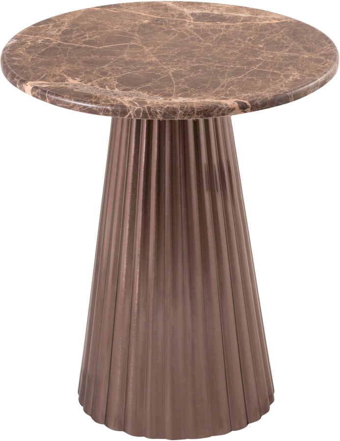 Cindra Genuine Marble Top And Iron Base End Table