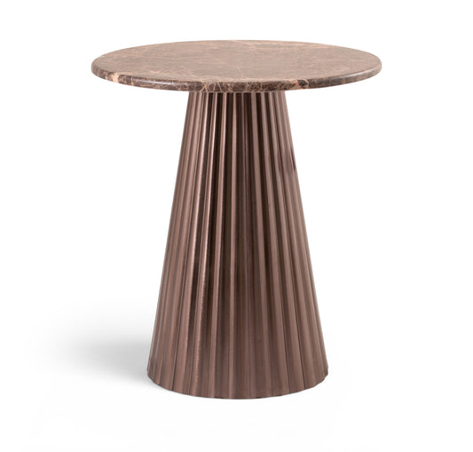 Cindra Genuine Marble Top And Iron Base End Table