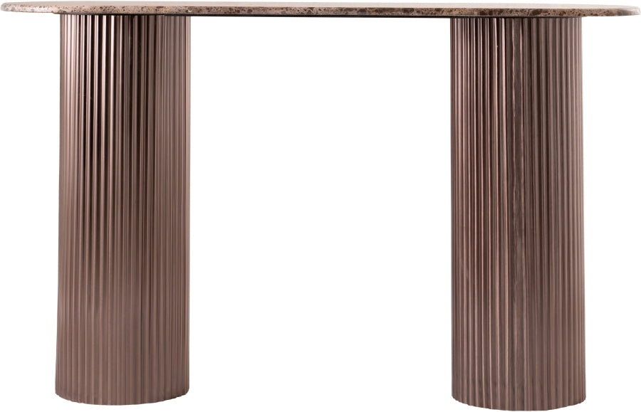 Cindra Genuine Marble Top And Iron Base Console Table