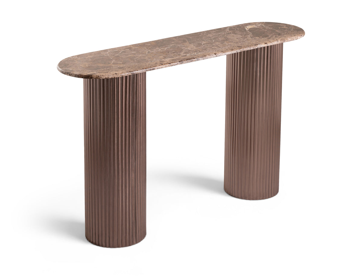 Cindra Genuine Marble Top And Iron Base Console Table