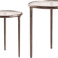 Evren Glass Top And Aluminum Base 2pc Nesting End Table