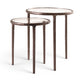 Evren Glass Top And Aluminum Base 2pc Nesting End Table