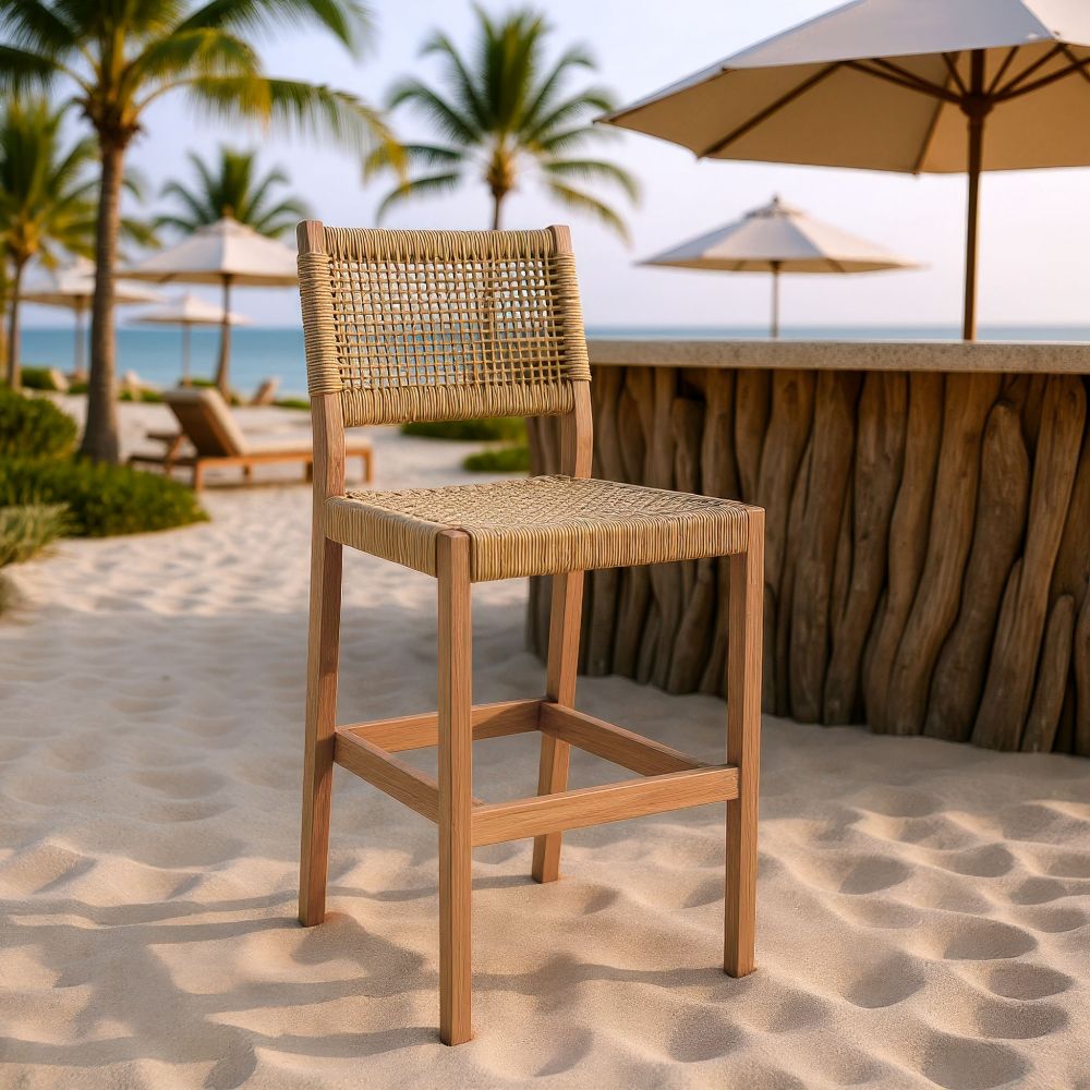 Taburete de bar Corde Beige