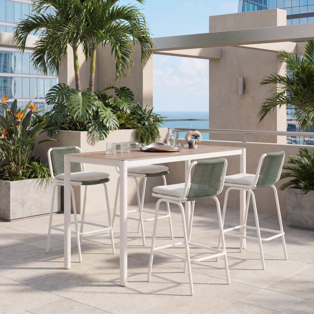 Luft Barstool White & Green