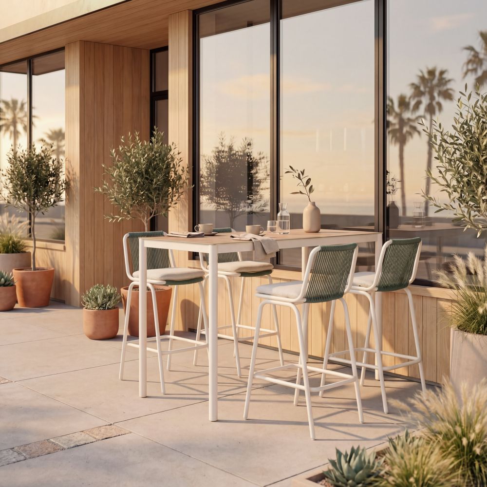 Luft Barstool White & Green