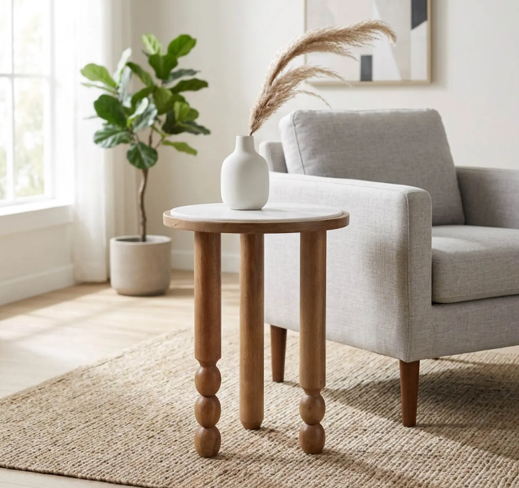 BELLWORTH WHITE TABLE 23 (IN)