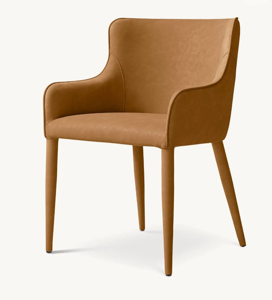 NICOLA SLOPE VEGAN LEATHER DINING ARMCHAIR