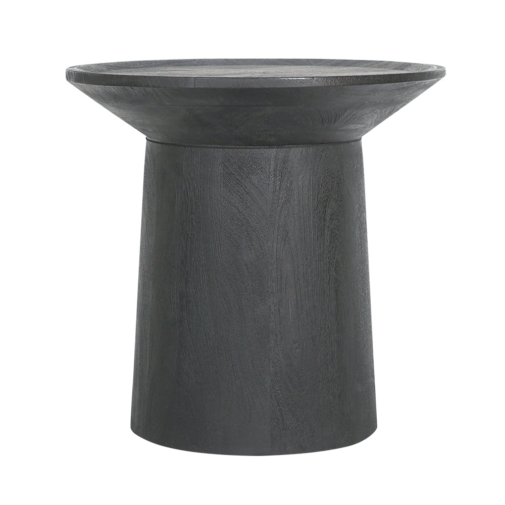 Black Wooden Pedestal Side Table