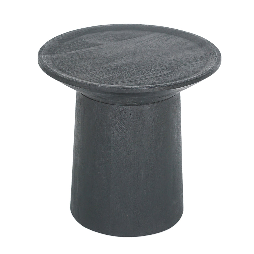 Black Wooden Pedestal Side Table