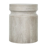 Cream Wooden Cylinder Side Table 1EA/CTN