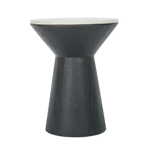 D16x20" Wood and Marble Pedestal Side Table 1EA/CTN