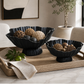 BREEVALE SET OF 2 BLACK BOWLS 7 (IN)
