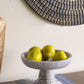 Marble Pedestal Bowl With Natural Gray Finish And Ribbed Base