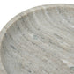 Marble Pedestal Bowl With Natural Gray Finish And Ribbed Base