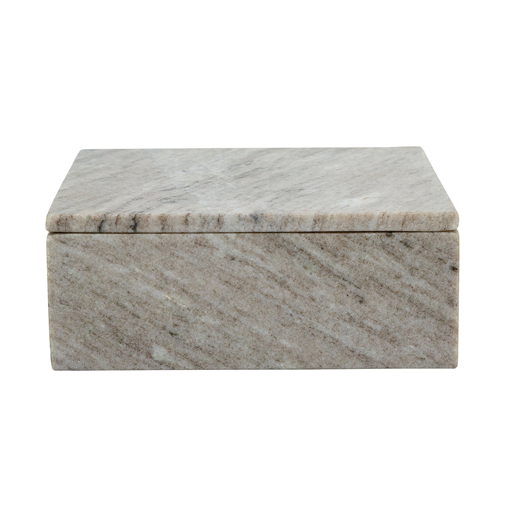Decorative Gray Marble Storage Box With Removable Lid