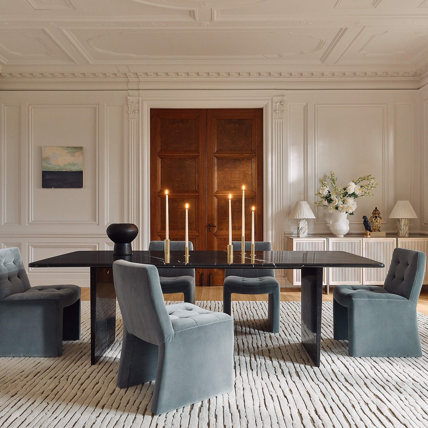 Hank Tufted Charcoal Grey Velvet Dining Chair