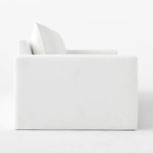 Camden 101" White Performance Fabric Sofa