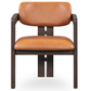Martina Distressed Leather/Wood Dining Arm Chair