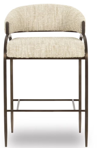 Tatum Cream Textured Performance Boucle Counter Stool