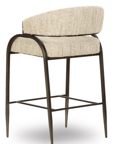 Tatum Cream Textured Performance Boucle Counter Stool