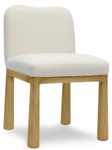 Tiara Cream Velvet Oak Dining Chair