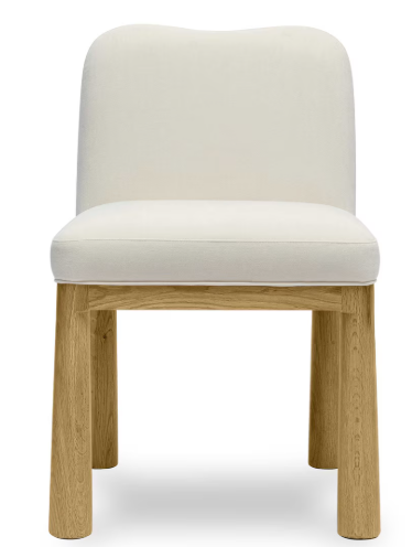 Tiara Cream Velvet Oak Dining Chair