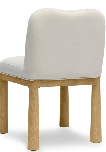 Tiara Cream Velvet Oak Dining Chair