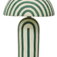 Maiori Dark Green Striped Papier Mache Table Lamp
