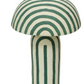 Maiori Dark Green Striped Papier Mache Table Lamp