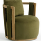 Paolo Cream Textured Weave Swivel Chair