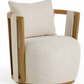 Paolo Cream Textured Weave Swivel Chair