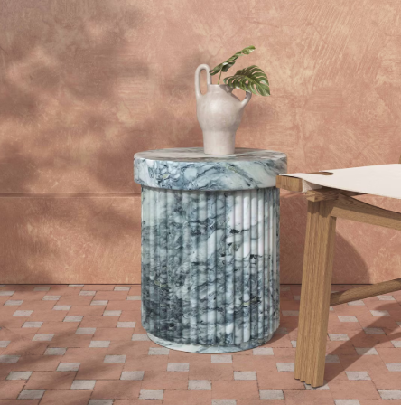Serafina Marble Pattern Concrete Indoor / Outdoor Side Table