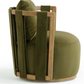 Paolo Cream Textured Weave Swivel Chair