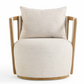 Paolo Cream Textured Weave Swivel Chair