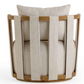 Paolo Cream Textured Weave Swivel Chair
