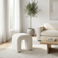 HUTTONMILL WHITE OTTOMAN 18 (IN)