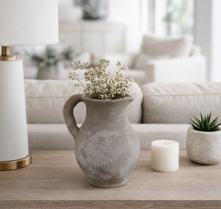 ELMONTSIDE GRAY VASE 8 (IN)