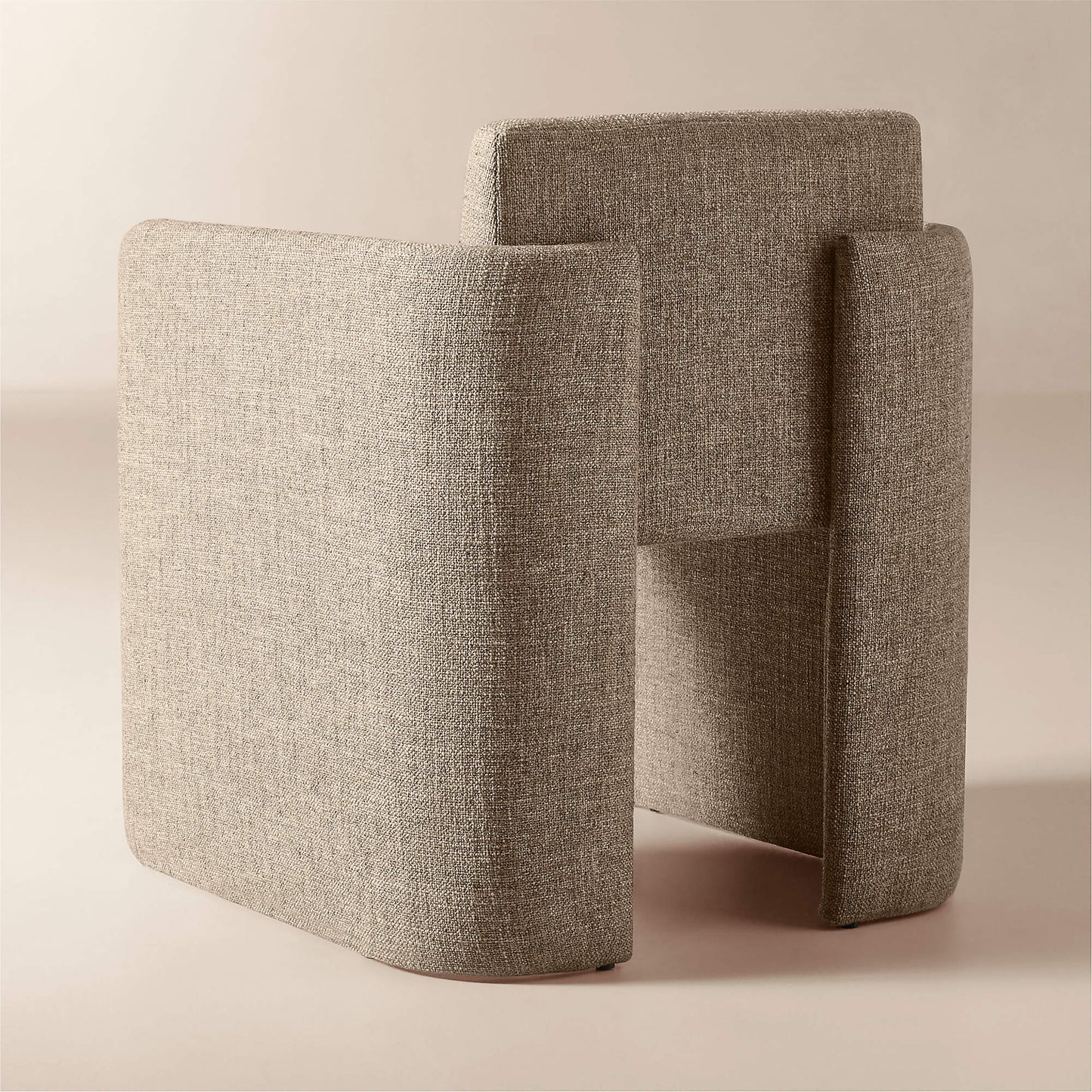 Carson Warm White Performance Fabric Dining Armchair