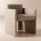 Carson Warm White Performance Fabric Dining Armchair
