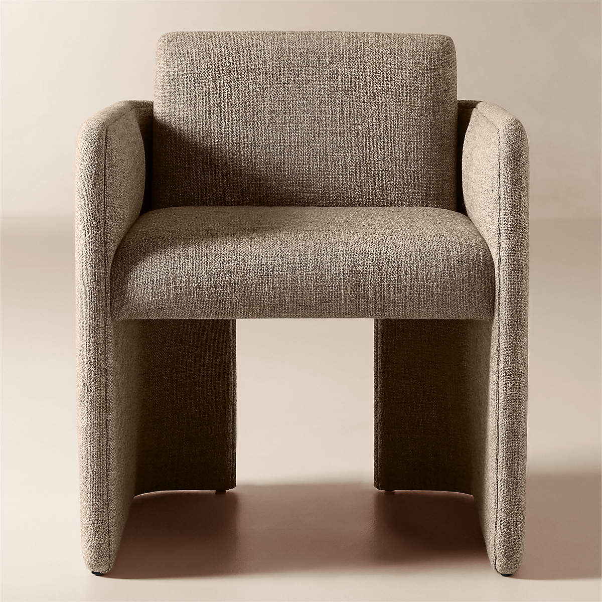 Carson Warm White Performance Fabric Dining Armchair