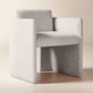 Carson Warm White Performance Fabric Dining Armchair